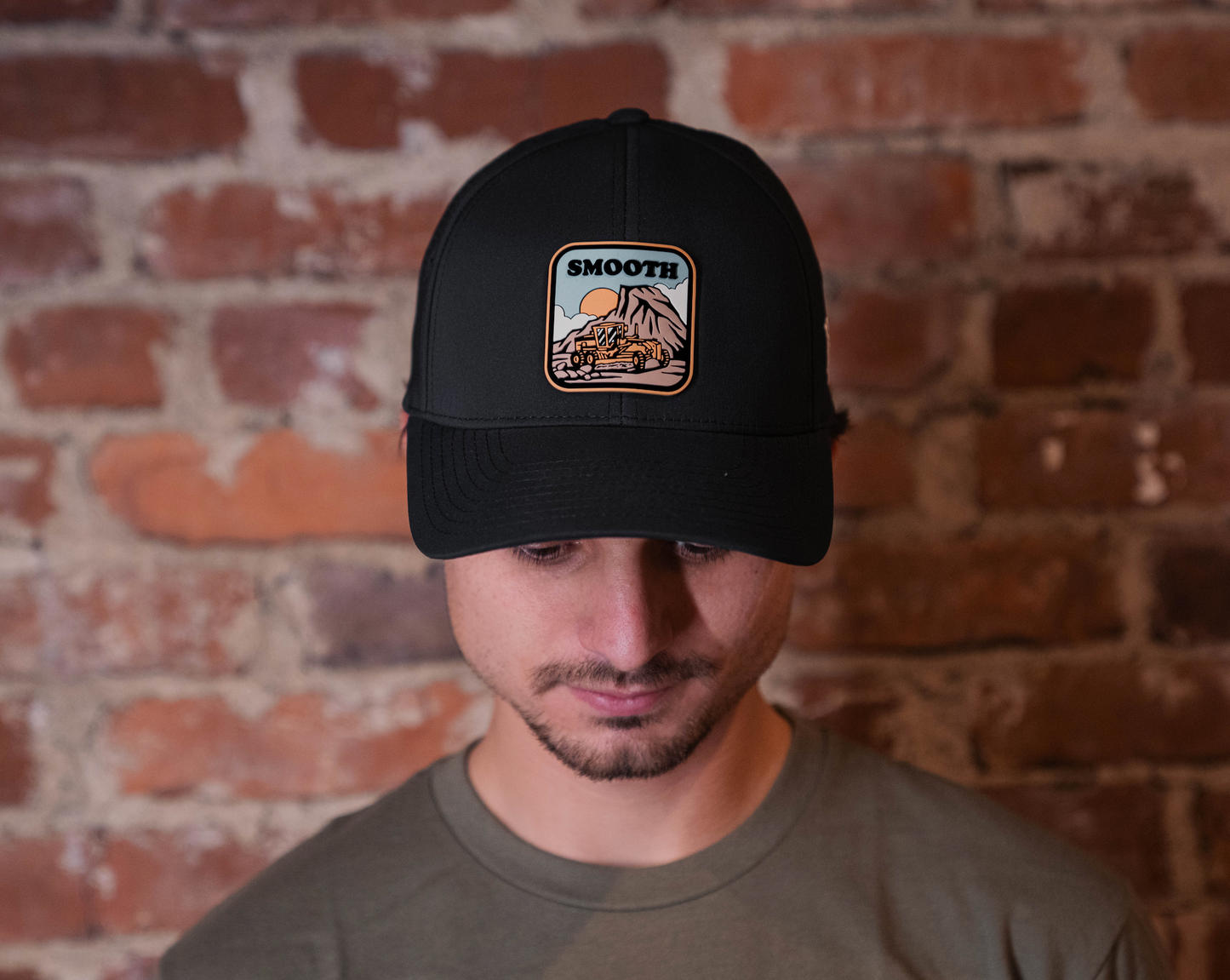Black "Smooth" Curved Performance Hat
