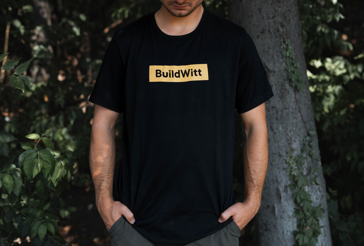 Men’s Black Tee w/ BuildWitt Block Logo