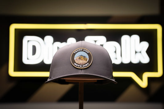 Slate "Trust God Move Dirt" Curved Performance Hat